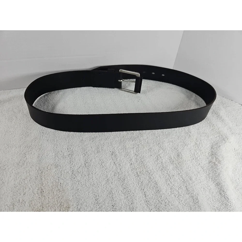 TIMBERLAND Unisex Plain‎ Black Genuine Leather Belt w/ Buckle Size 34 NEW
